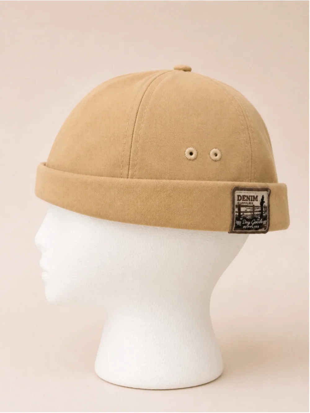The NoBrim Retro Brimless Cap – Beige – Adjustable